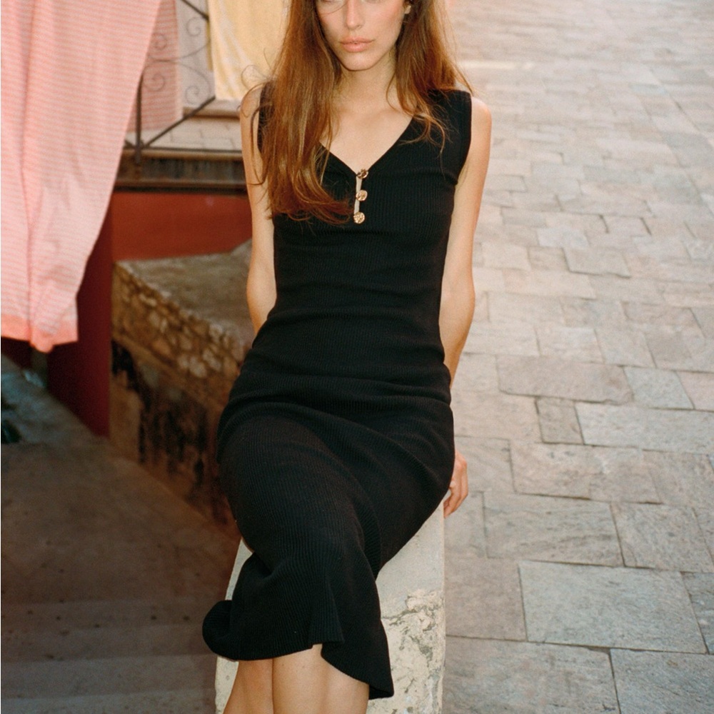 RIB MIDI DRESS WITH BUTTONS
0/8686/630/800/02